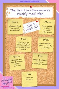 The Heathen Homemaker’s Weekly Meal Plan 2015 – Week 50