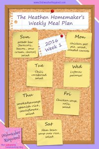 The Heathen Homemaker’s Weekly Meal Plan 2016 – Week 1