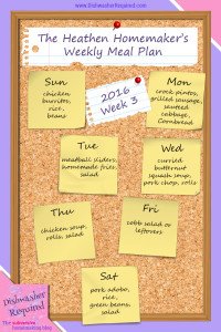 The Heathen Homemaker’s Weekly Meal Plan 2016 – Week 3